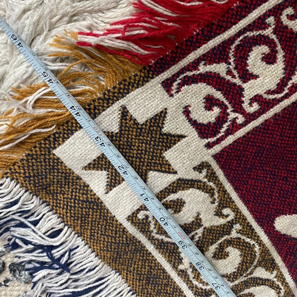 Vintage Woven Afghan Reversible Toy Soldier Nutcracker Throw Blanket 66” x 45” - Picture 4 of 6